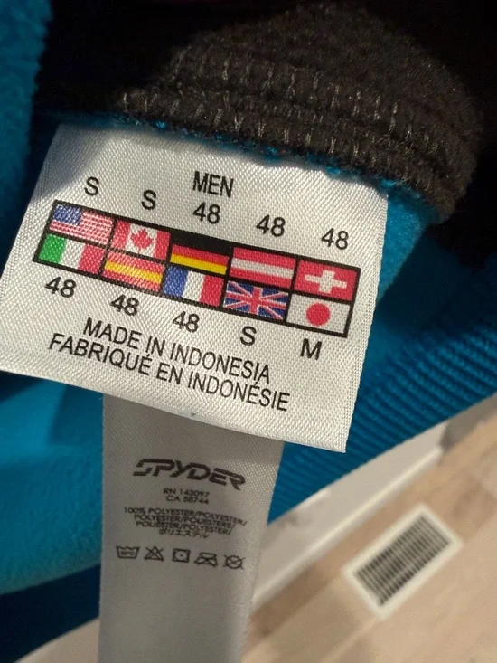 Spyder Men’s Turquoise and Black Quarter-Zip Performance Sweater - Picture 3 of 5